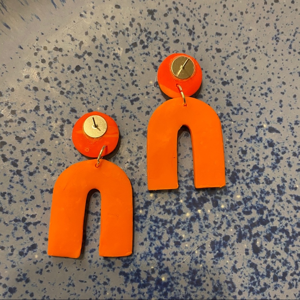 Handmade Clay Earrings - Fire & Ice Series - Picture 9 of 11